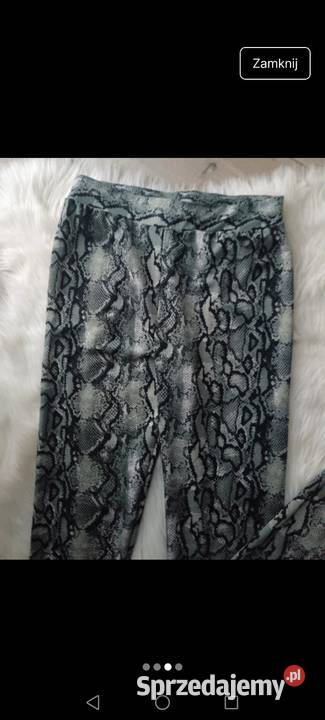 Leginsy czarne wzór węża śliskie obcisłe pretty podkarpackie Krosno