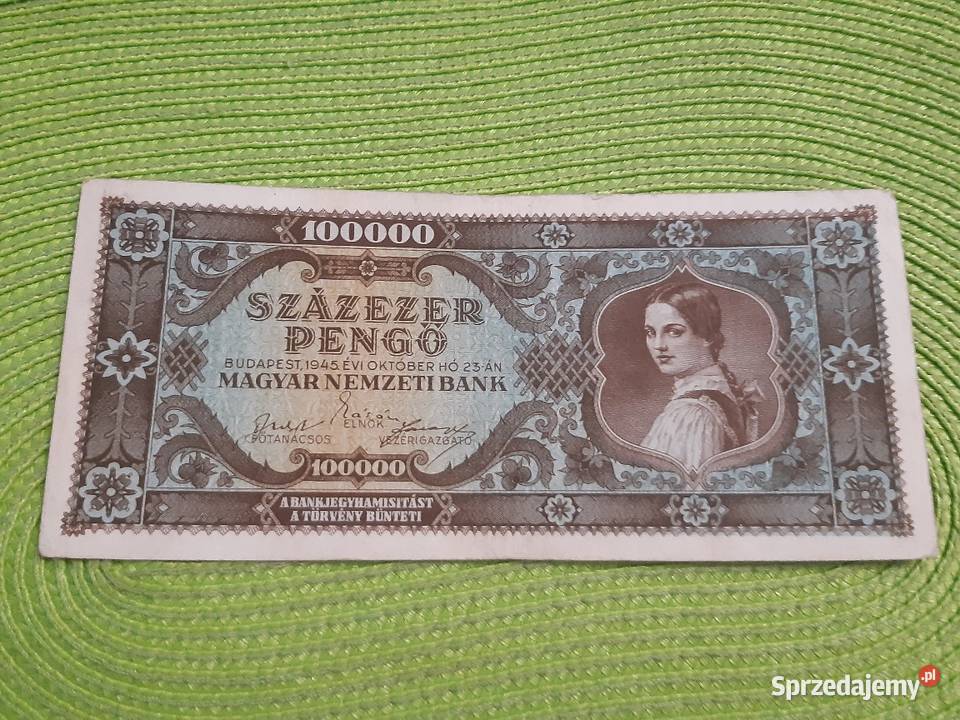banknot węgierski z 1945r Łomża sprzedam