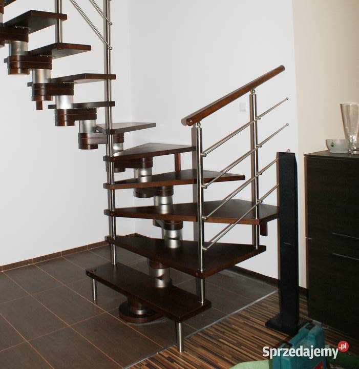 Schody drewniane CORA model Moreno 220 vertical dwubiegowe  Kościan