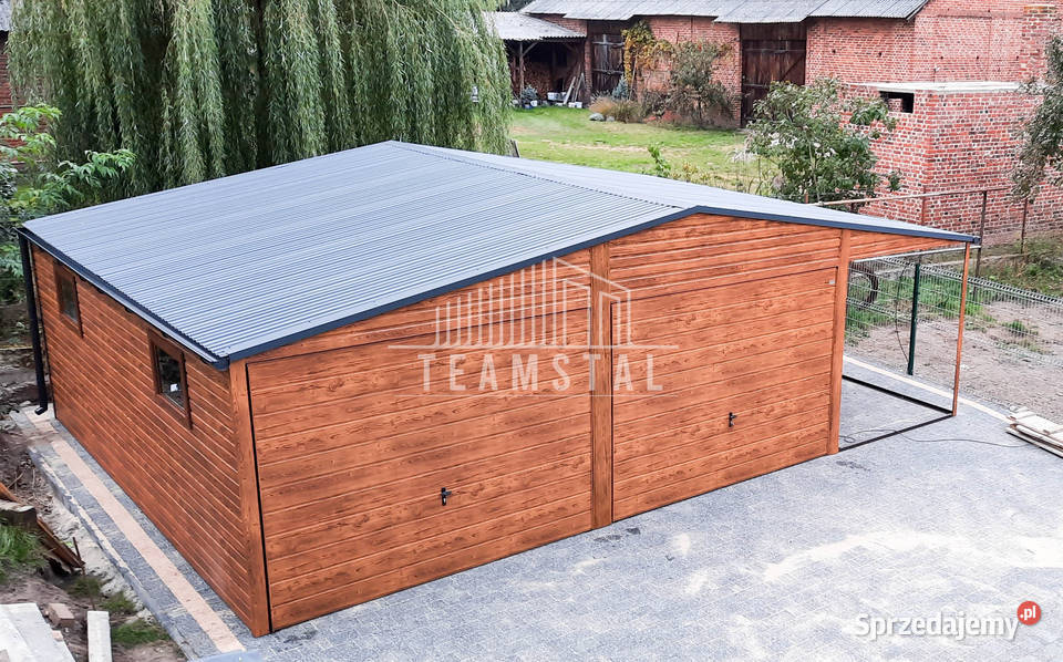GARAŻ BLASZANY 6m x 6m 2m wiata dwuspad 2x Brama Olsztyn
