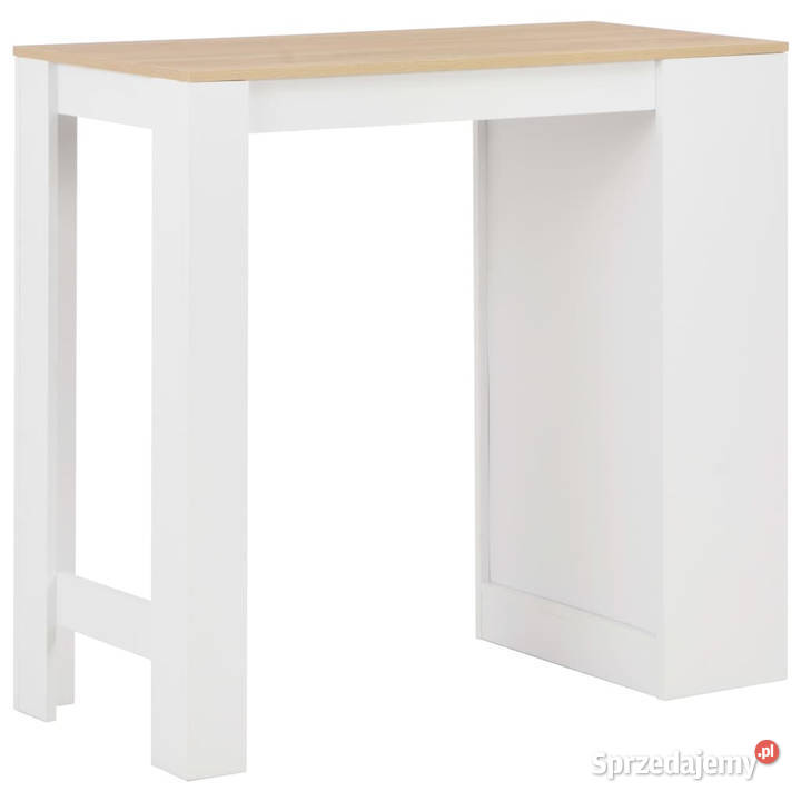 Stolik barowy z półkami biały 110 x 50 x 103 Warszawa