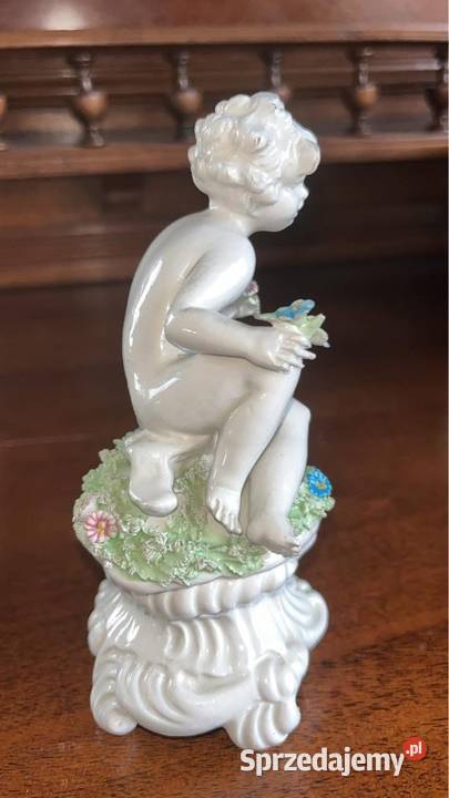 Figurka Cherubin z kwiatkami Capo di Monte Gdańsk