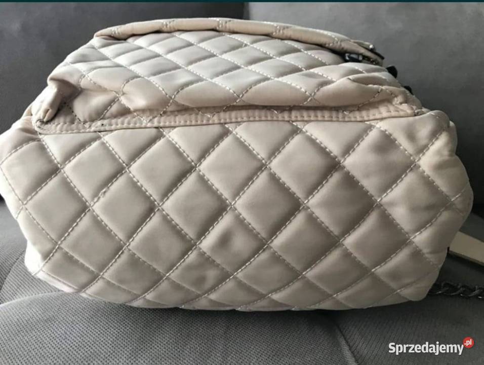 Plecak pikowany Chanel skórzany beż latte lubelskie Lubartów sprzedam
