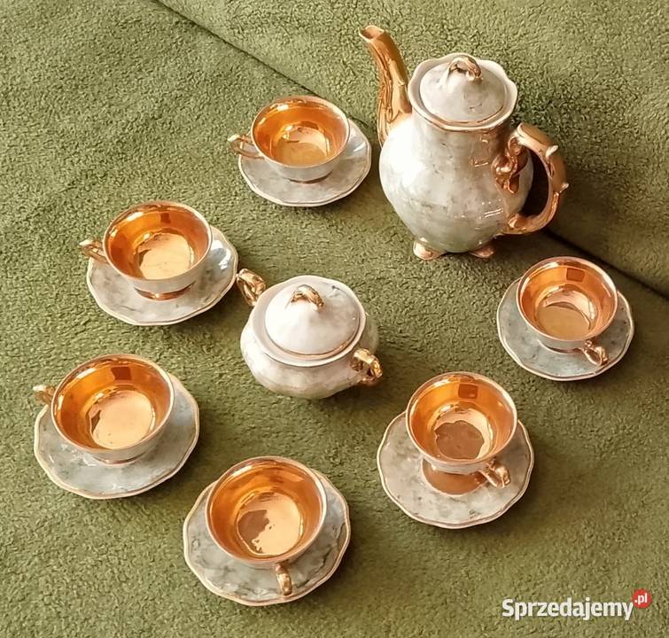 Serwis kawowy Karolina Wałbrzych złocone wnętrza sprzedam