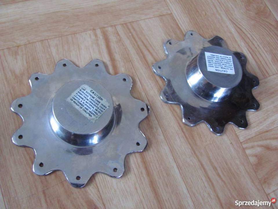 świeczniki metalowe na wkłady komplet 2 sztuk sprzedam