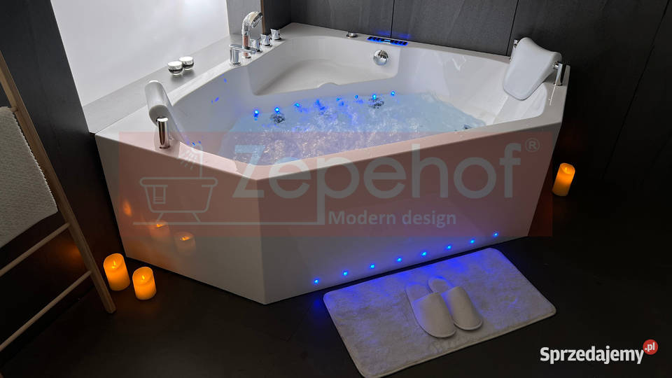 Wanna z hydromasażem C487 narożna 150cmx150cmx58 Dom i Ogród Grabówka