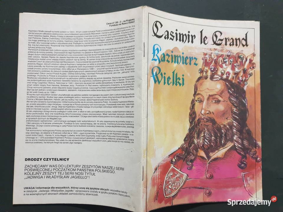 Kazimierz Wielki Casimir le Grand komiks Rok wydania 1988 Gdynia