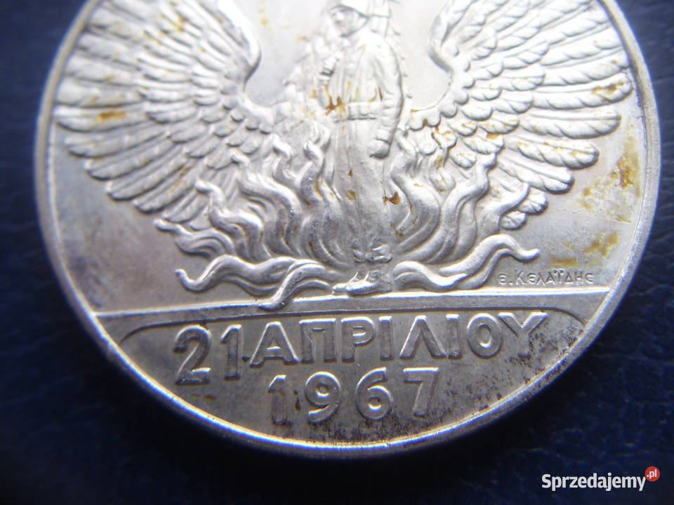 Stare monety 100 drachm 1970 Grecja srebro 2 Lesko