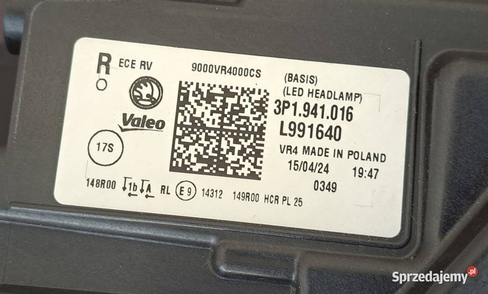 Lampa przód prawa Full LED Skoda Superb IV 2023 Mielęcin