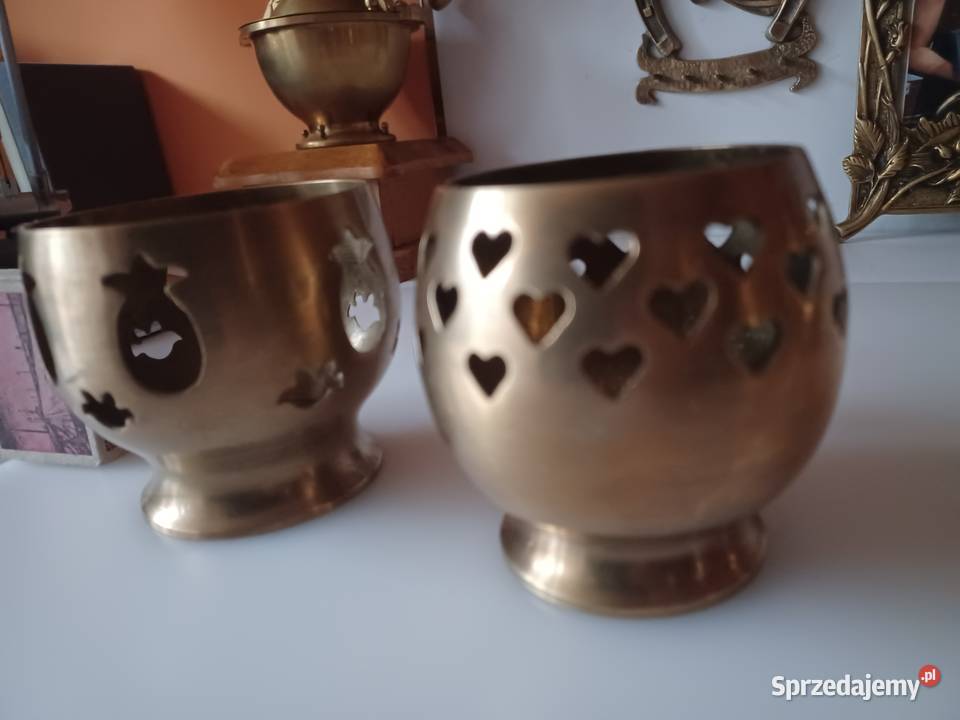 Komplet dwóch lampionów Mosiądz Kolekcja