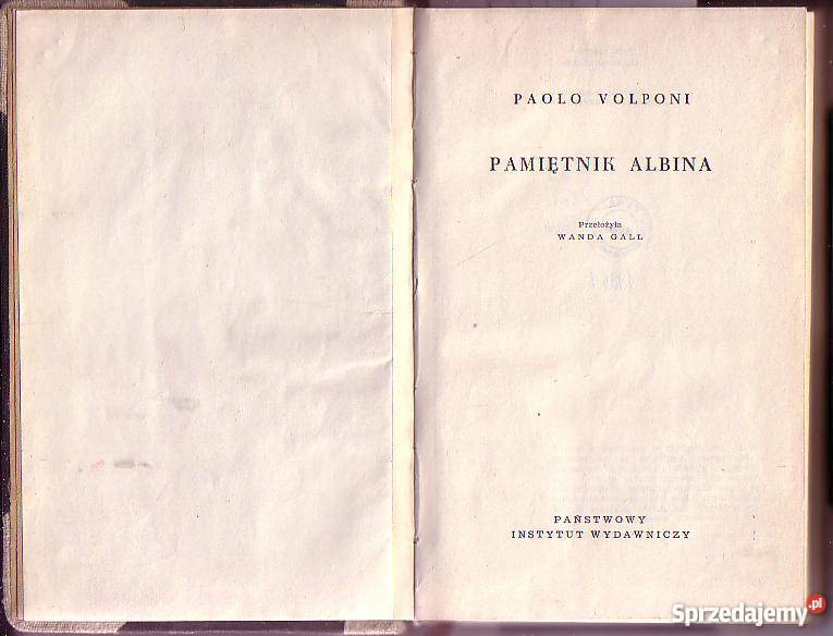 6847 PAMIĘTNIK ALBINA PAOLO VOLPONI małopolskie Czyrna sprzedam