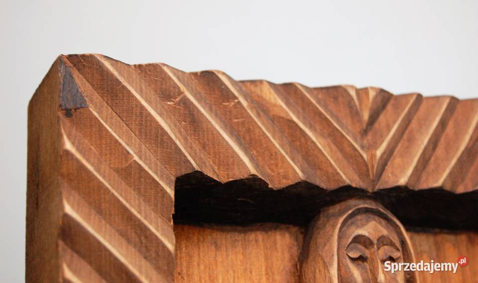 Pieta płaskorzeźba ludowa drewno polskie Lublin