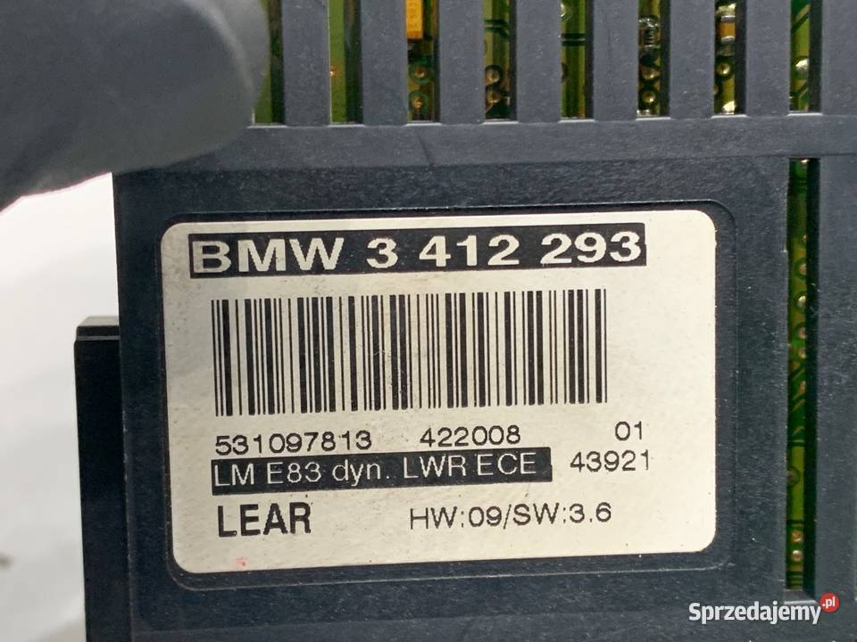 MODUŁ ŚWIATEŁ BMW E83 3412293 0311 STEROWNIK osobowe