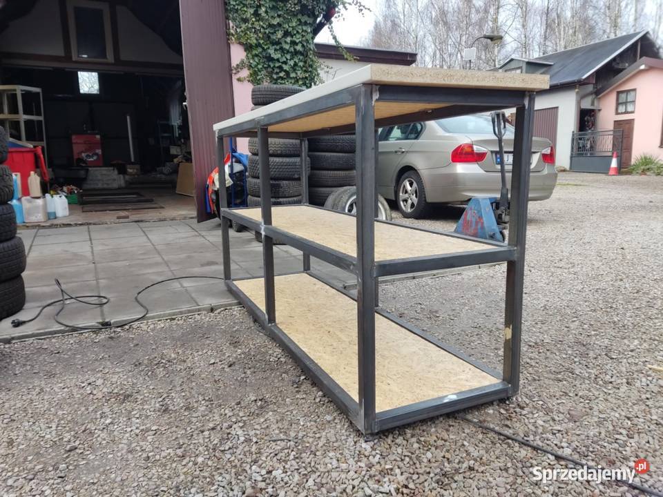 Mocny stół do garażuwarsztatu Metalowa rama HIT Miedziana Góra