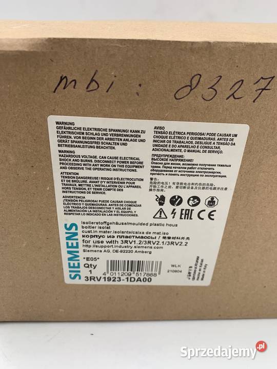 Siemens 3RV19231DA00 Obudowa włyącznika