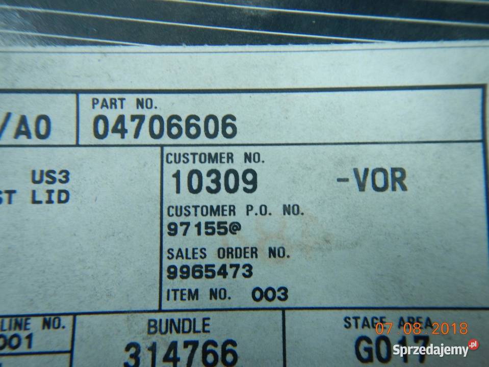 KLAMKA WEWNĘTRZNA DODGE CARAVAN CHRYSLER TOWN