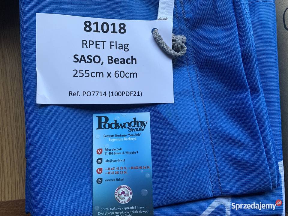 Nurkowa flaga PADI o wym 255x60 PADI SASO Bytom