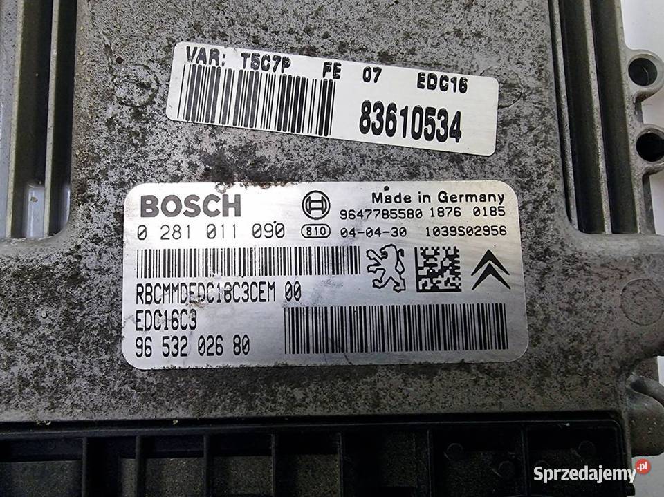 KOMPUTER SILNIKA ECU PEUGEOT 307 SW 9653202680 Części samochodowe Lipno