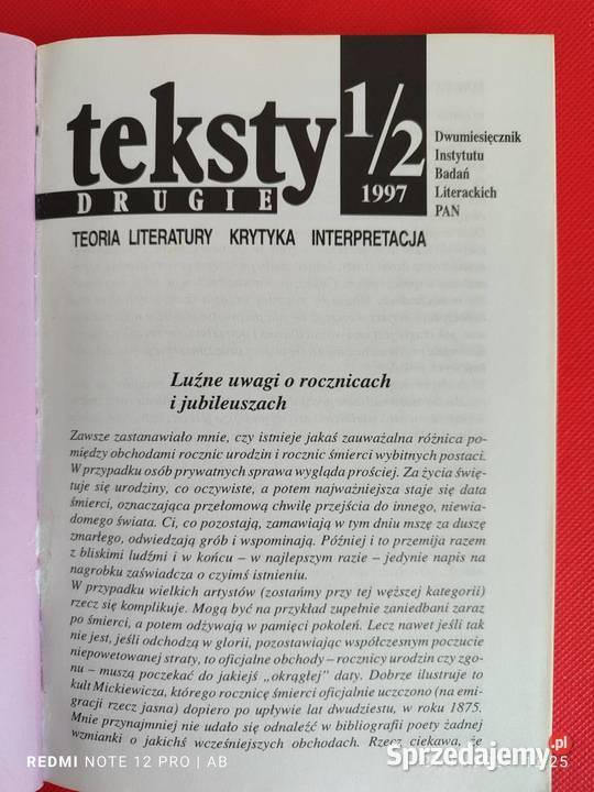 Teksty Drugie 12 4344 1997 Kuferek Harpagona IBL miękka śląskie Katowice