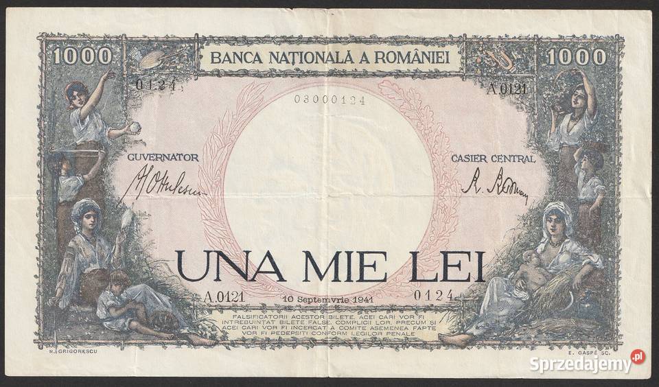 Rumunia 1000 lei 1941 stan 3 Łódź