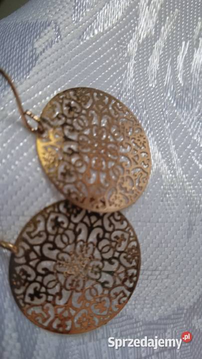 AŻUROWE ZŁOCONE KOLCZYKI