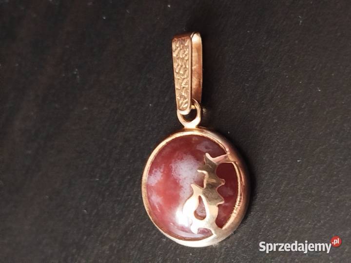 Złota zawieszka wisiorek z kamieniem Zegarki i Biżuteria Częstochowa