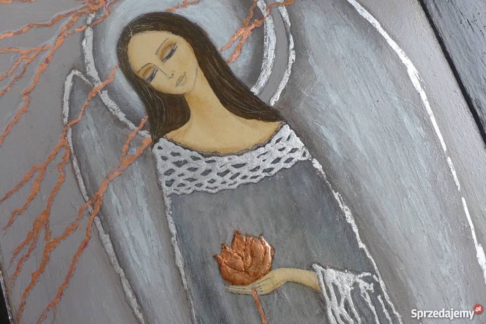 Obraz przestrzenny w ramie AniołMadonna z różą pomorskie