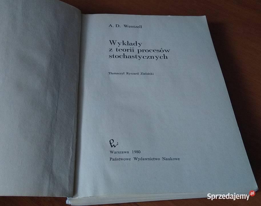 Wykłady z teorii procesów stochastycznych A D matematyka Gdańsk sprzedam