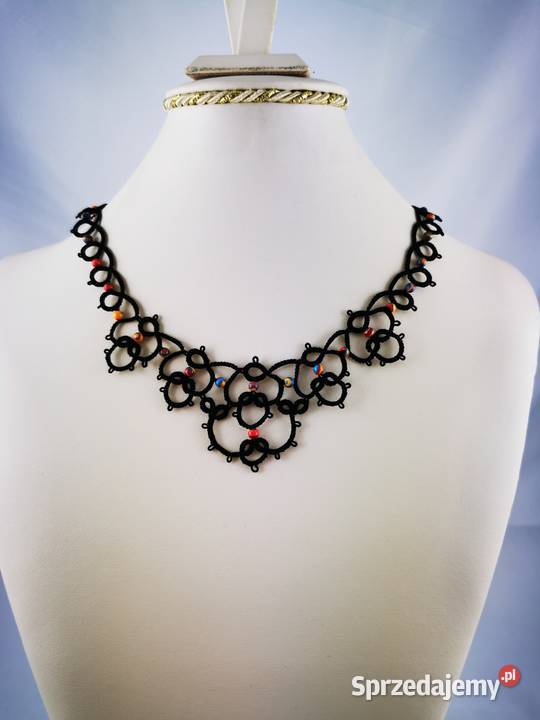 Biżuteria frywolitkowa Wiśniowa