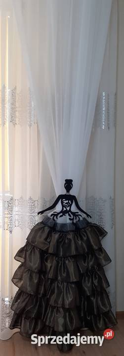 Firany zasłony złoto czarne falbany Mława