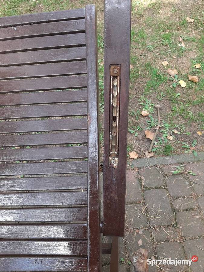 Leżak krzesło retro w kolorze brązowym drewno Otwock sprzedam