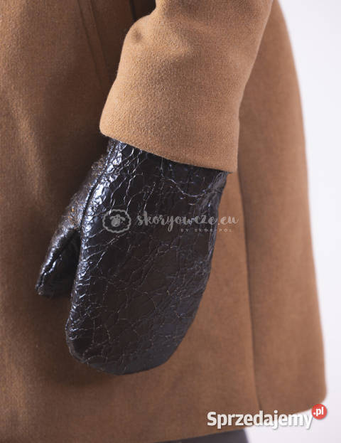 Ciemne męskie skórzane rękawiczki jednopalczaste Dla mężczyzn Szaflary sprzedam