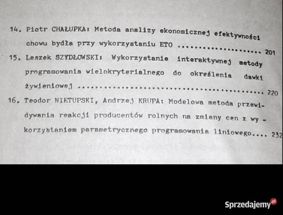 Metody analizy i planowania produkcji zwierzęcej Chełm