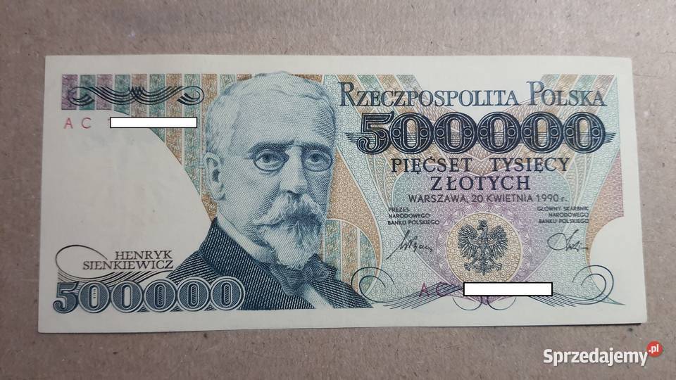 RZADKOŚĆ L9 500000 złotych 1990 s AC 12 Warszawa