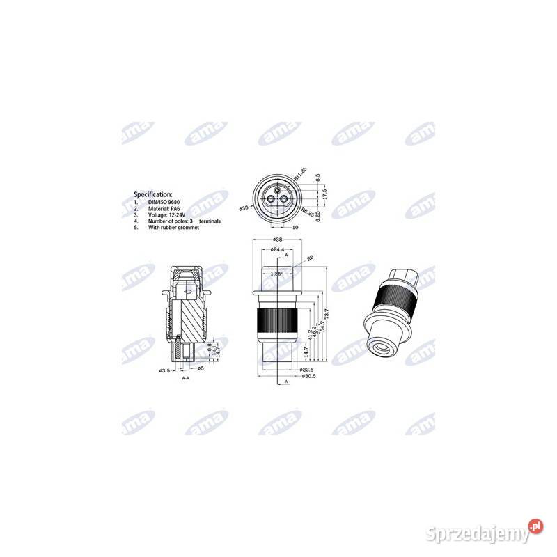 Wtyczka 3pinowa COBO 82013449 19035 Kamionna sprzedam