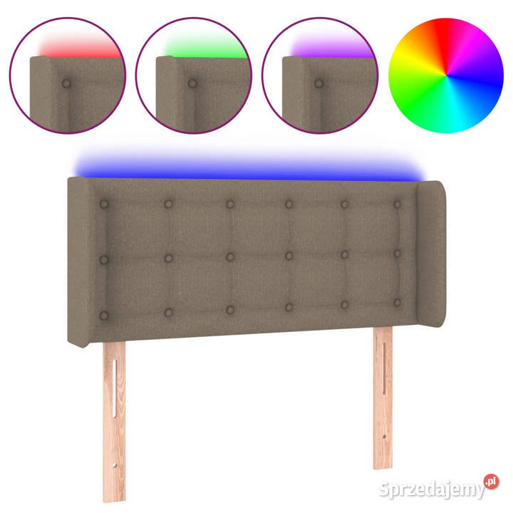 Zagłówek do łóżka z LED taupe 83x16x7888 tkanina Warszawa