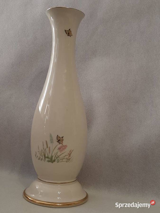 Piękny porcelanowy wazon niemiecki w kwiaty Inowrocław