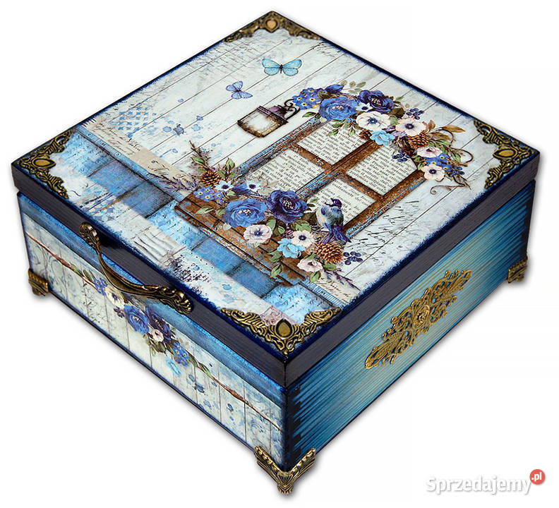 SZKATUŁKA drewniane pudełko BLUE WINDOW 20x20 wielokolorowy kujawsko-pomorskie
