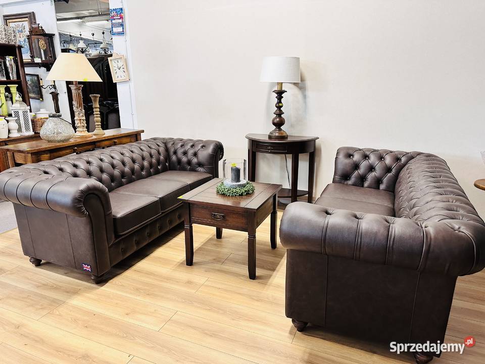 Ekskluzywny angielski komplet dwóch kanap Komplety wypoczynkowe Tczew