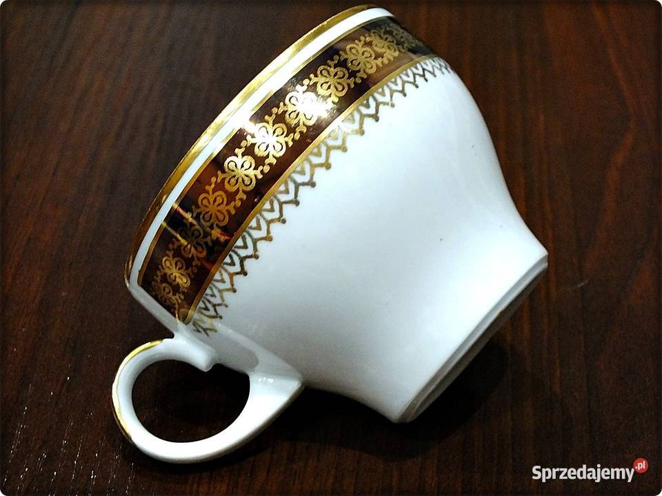 Filiżanka KAHLA porcelana złoty pasek Stan Żary