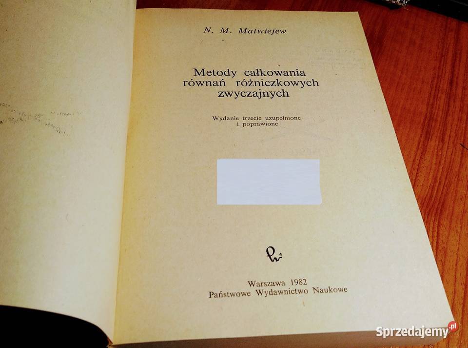 Metody całkowania równań różniczkowych pomorskie Gdańsk