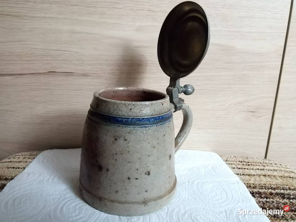 stary ceramiczny kufel do piwa Zielona Łąka sprzedam