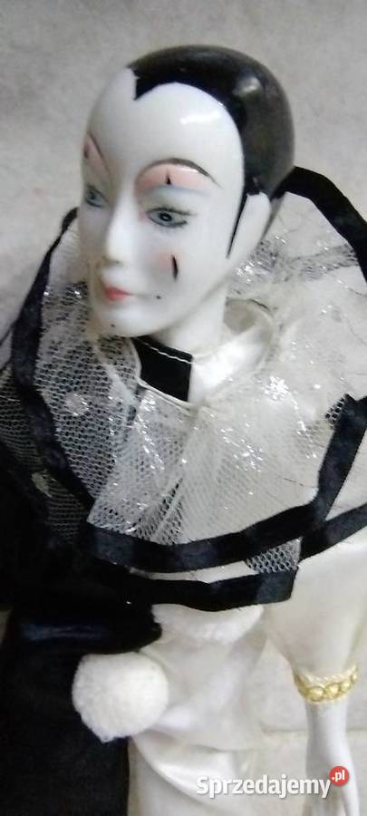 Arlekin włoski z porcelany Porcelana i szkło