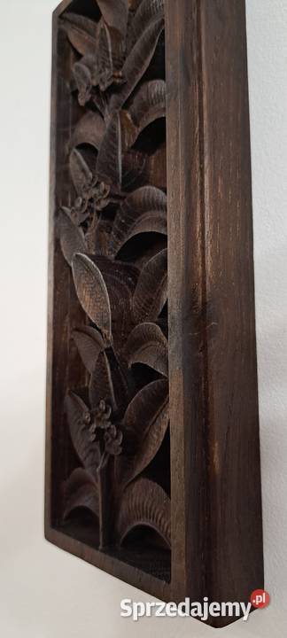 Kwiaty rzeźbione w drewnie PIĘKNE prezent