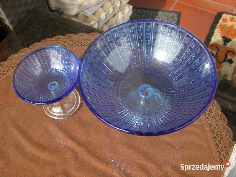 szklana patera na nóżce 2 sztuki Gorzów Wielkopolski sprzedam
