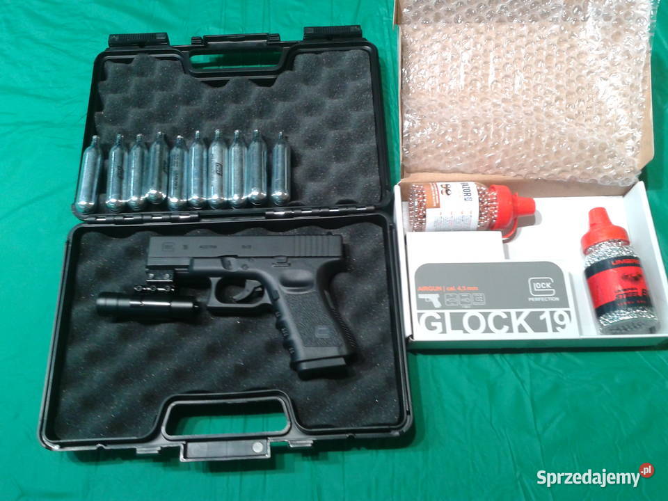 Wiatrówka GLOCK CO2duży zestaw NOWY