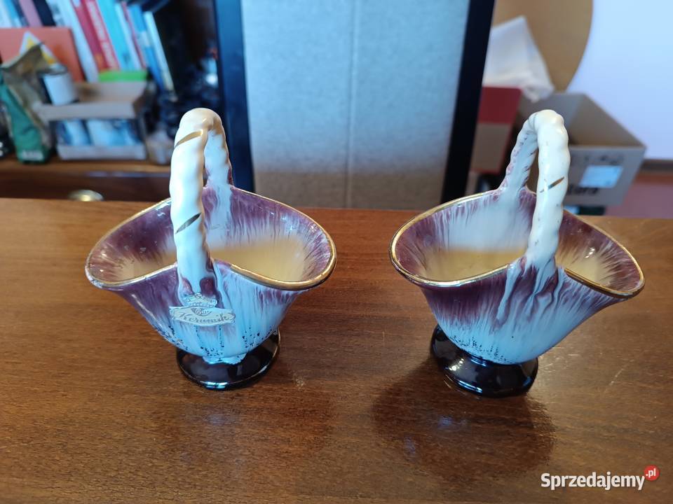 Zestaw ozdóbek ceramicznych wazoniki i koszyki Szczyrk sprzedam