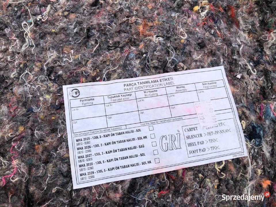 Toyota Auris I E15 Lift 12r 5D HB Wykładzina osobowe