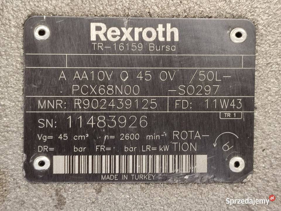 Pompa hydrauliczna Rexroth R902439125 A AA10V 45 Pozostałe
