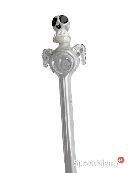 Długa Szklana Fajka z Motywem UFO Przezroczyste Ostrowy nad Okszą